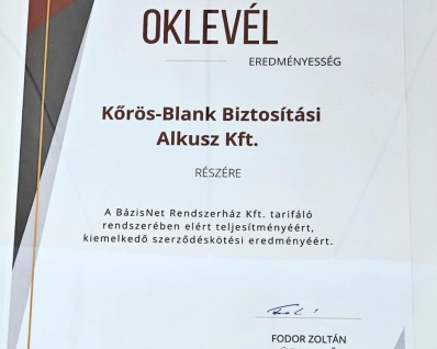 Bázisnet oklevél 2023