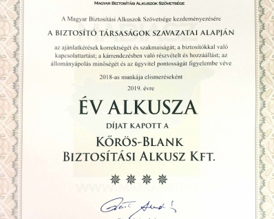 MABIASZ Év Alkusza díj 2019