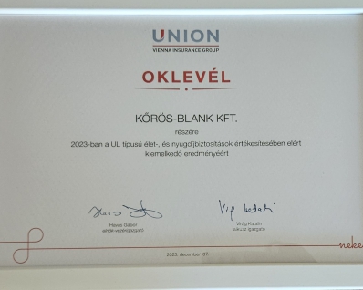 UNION oklevél 2023